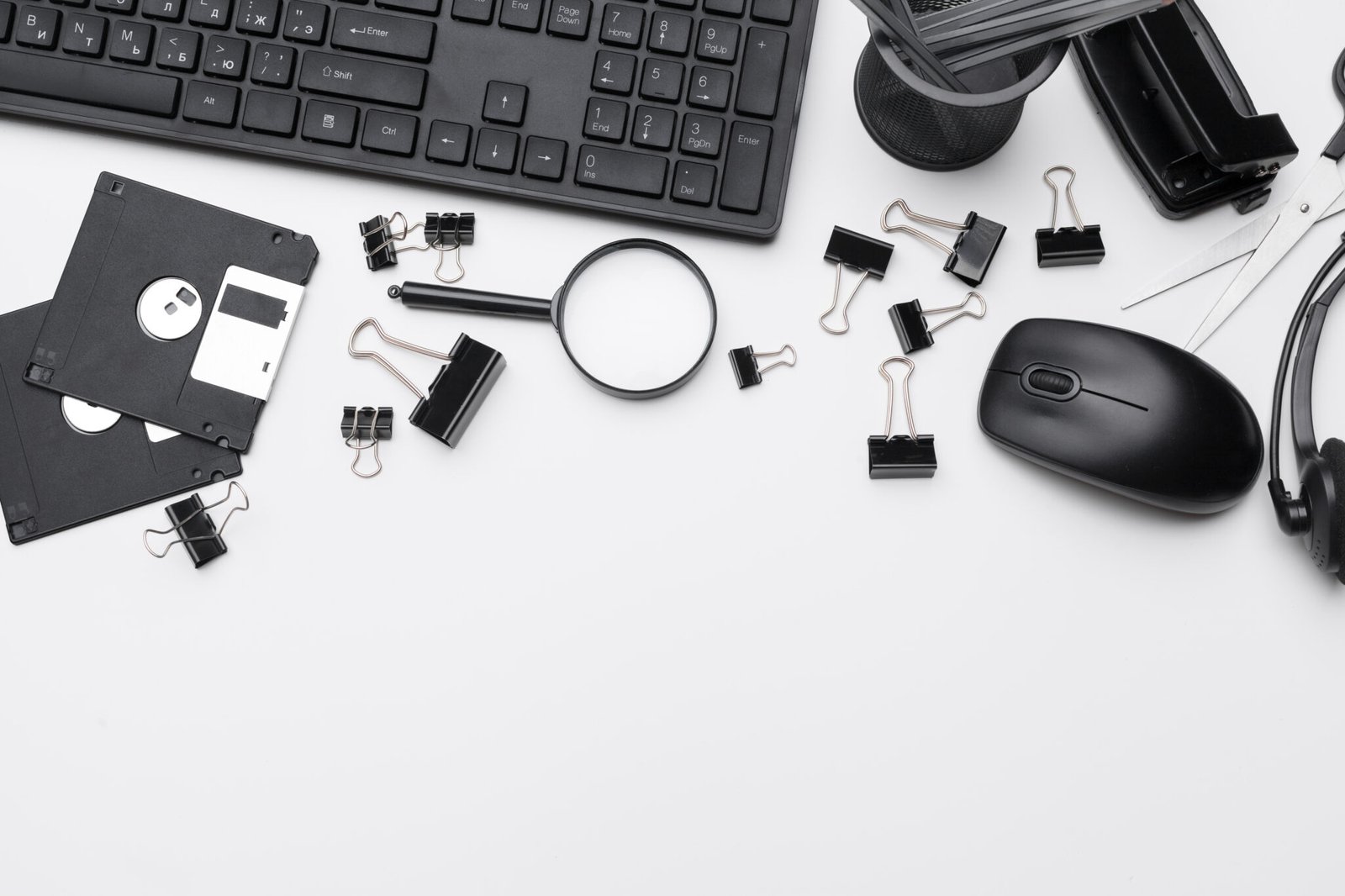 Business, education, office still life concept. Accessories, supplies, stationery